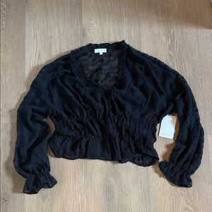 Parker Black Textured Blouse